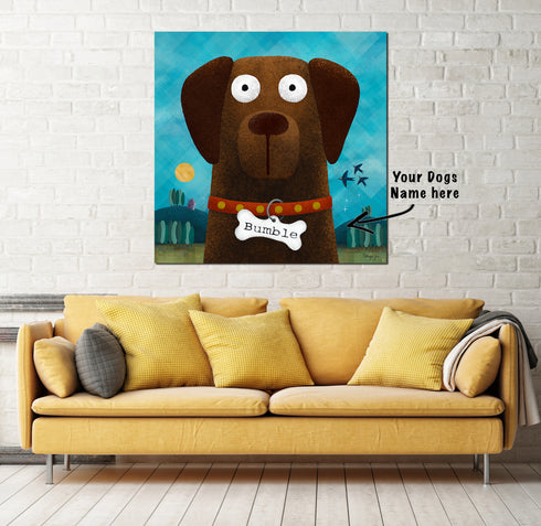 Chocolate Labrador - Personalised Pooch Art Canvas